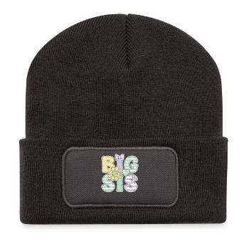 Révélation du sexe de la grande sœur Baby Shower Grande Sœur - Beanie recyclé à patch - charbon - Devant