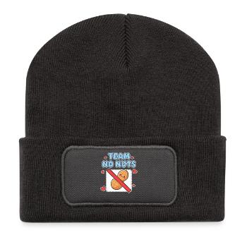 Gender Reveal Team No Nuts Team Mädchen Team Pink - Recycelte Patch Beanie - Dunkelgrau - Vorne