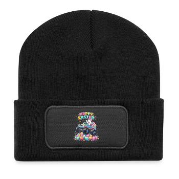 Easter Bunny Monster Truck Fiesta - Recycled Patch Beanie - black - Front