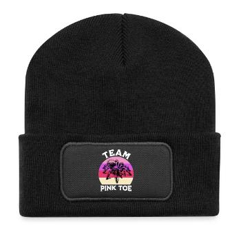 Team Pinkzeh Rosafuss Tarantel - Recycelte Patch Beanie - Schwarz - Vorne
