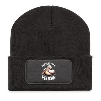Pélicans Dictons, oiseaux, drôle, Pélicans Cadeau - Beanie recyclé à patch - charbon - Devant