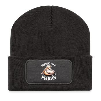 Pélicans Dictons, oiseaux, drôle, Pélicans Cadeau - Beanie recyclé à patch - charbon - Devant