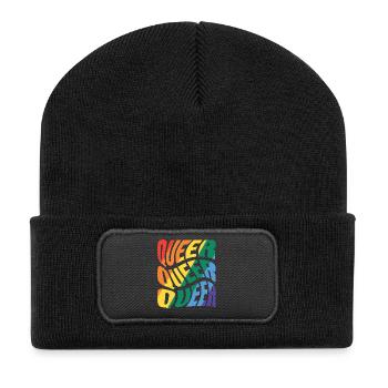 -2026-_LGBTQ_Queer_Queer_Queer_4 - Recycelte Patch Beanie - Schwarz - Vorne
