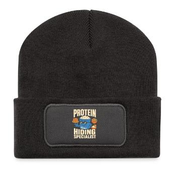 Proteinreiches Snack-geschenk Für Feinschmecker - Recycelte Patch Beanie - Dunkelgrau - Vorne