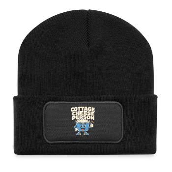 Proteinreiches Snack-geschenk Für Feinschmecker - Recycelte Patch Beanie - Schwarz - Vorne
