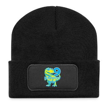DINO 9 YEARS DINOSAUR 9TH BIRTHDAY - Recycled Patch Beanie - black - Front