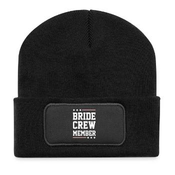 Bride Crew - Recycelte Patch Beanie - Schwarz - Vorne