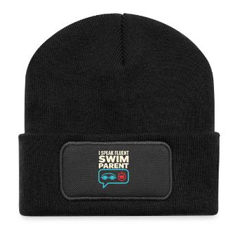 Compétition de natation Cadeau de l’équipe de natation des mères natation - Beanie recyclé à patch - noir - Devant