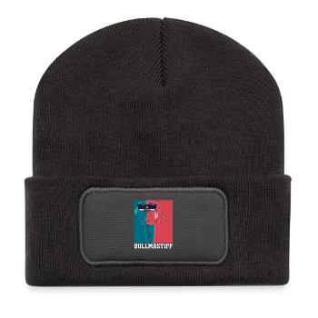 Bullmastiff Chien - Beanie recyclé à patch - charbon - Devant