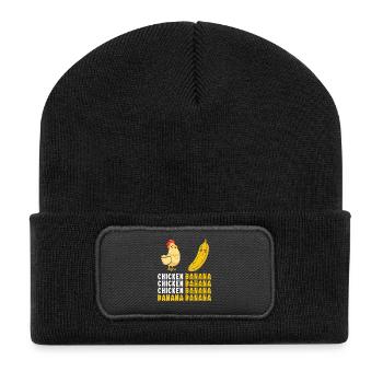 Huhn Und Banane Tanz Lustiger Hühnchen Tanz - Recycelte Patch Beanie - Schwarz - Vorne