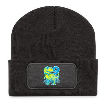 DINO 9 YEARS DINOSAUR 9TH BIRTHDAY - Recycled Patch Beanie - dark grey - Front