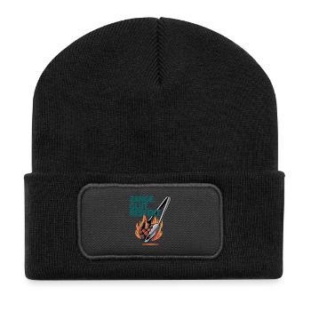  Zange Glut Respekt Grillen BBQ Flammen Kohle - Recycelte Patch Beanie - Schwarz - Vorne