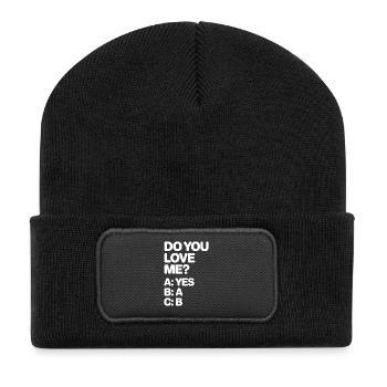 Do You Love Me Relationship Love Couple Love Marriage Couple - Recycled Patch Beanie - black - Front