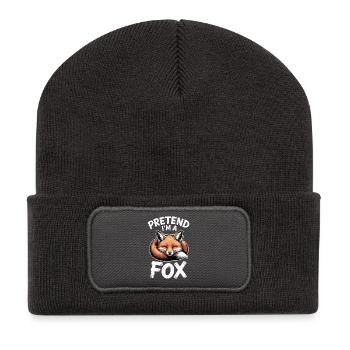 Fuchs Sprüche Füchse Lustiges Fuchs Geschenk - Recycelte Patch Beanie - Dunkelgrau - Vorne