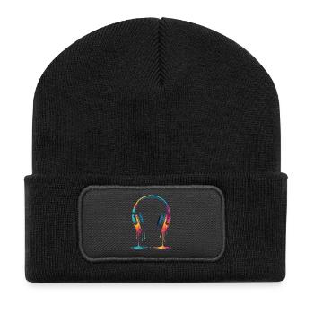 Drip Color Headphones Gaming Headset Gamer - Recycled Patch Beanie - black - Front