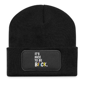 It's Nice To Be Back to School Teacher Student - Recycled Patch Beanie - black - Front