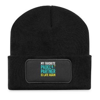 Padel-mädchen Padel-spieler Padel-tennis-geschenk - Recycelte Patch Beanie - Schwarz - Vorne