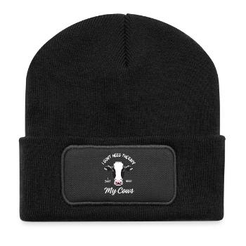 I Dont Need Therapy I Just Need My Cows - Recycled Patch Beanie - black - Front