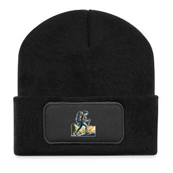 Bergsteigerin - Recycelte Patch Beanie - Schwarz - Vorne