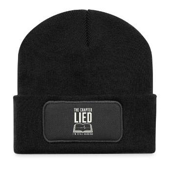 Kapitel Lied – Weiter Lesen - Recycelte Patch Beanie - Schwarz - Vorne