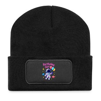 Geburtstagsmädchen - Recycelte Patch Beanie - Schwarz - Vorne
