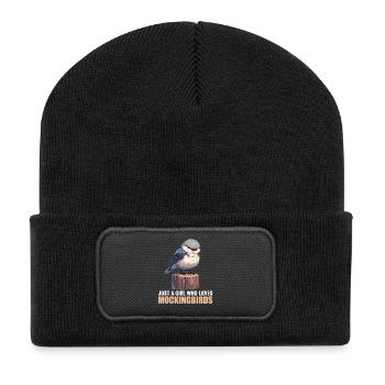 Spottdrosseln Spottdrossel - Recycelte Patch Beanie - Schwarz - Vorne