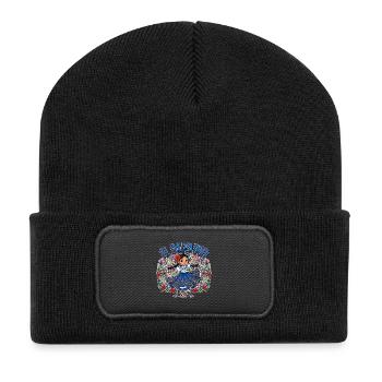 El Salvador Flag Salvadoran Girl Traditional - Recycled Patch Beanie - black - Front