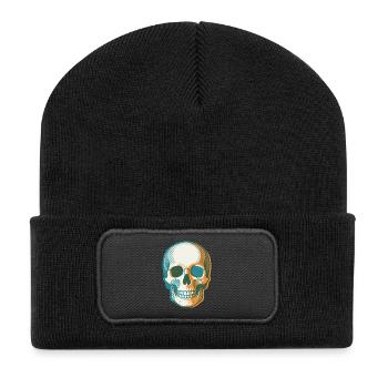 Retro Pop Skull - Recycled Patch Beanie - black - Front