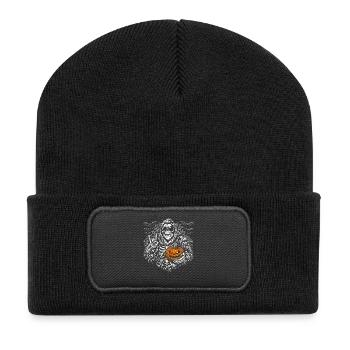 Halloween Bigfoot, Halloween Party, Skeleton Pumpkin - Recycled Patch Beanie - black - Front