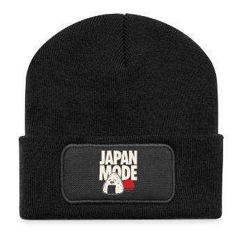 Japan Fashion Kawaii Onigiri - Recycled Patch Beanie - black - Front