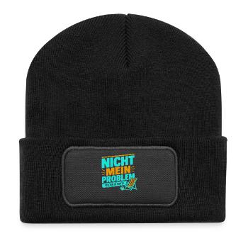 Nicht Mein Problem Ich Bin In Rente  – Rentnerwitz - Recycelte Patch Beanie - Schwarz - Vorne