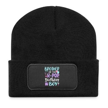 Frère du garçon anniversaire K-Pop - Beanie recyclé à patch - noir - Devant