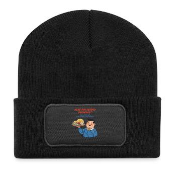Breakfast Funny Brunch Coffee Second Breakfast - Recycled Patch Beanie - black - Front