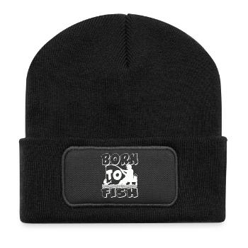 Born to Fish Silhouette - Recycled Patch Beanie - black - Front