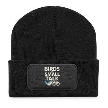Bird talks : Une petite discussion - Beanie recyclé à patch - noir - Devant