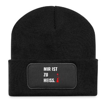 Mir ist zu heiß. - Recycelte Patch Beanie - Schwarz - Vorne