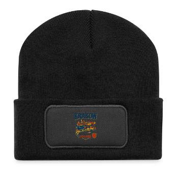 Krakow Poland Skyline View With River Boat - Recycled Patch Beanie - black - Front
