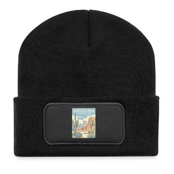 Arizona Desert Retro Poster - Recycled Patch Beanie - black - Front