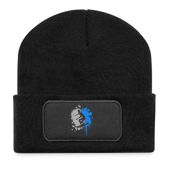 Surfeur Surfeur Éclaboussure de couleur Enfants Garçons Hommes Surf - Beanie recyclé à patch - noir - Devant