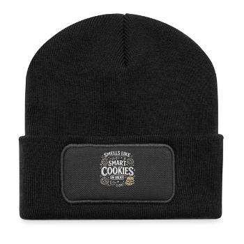 It smells like smart people here | School Humor - Recycled Patch Beanie - black - Front