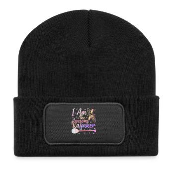 Canoeing Kayaking - I am the awesome Kayaker - Recycelte Patch Beanie - Schwarz - Vorne