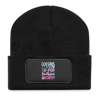 Cousins of The K-Pop Birthday Girl - Recycelte Patch Beanie - Schwarz - Vorne
