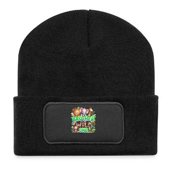 Bruder des Wilden - Recycelte Patch Beanie - Schwarz - Vorne