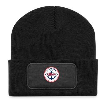 Hamburg Moin Rundemblem Schiff Anker  - Recycelte Patch Beanie - Schwarz - Vorne