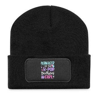 Manager of The K-Pop Birthday Girl - Recycelte Patch Beanie - Schwarz - Vorne