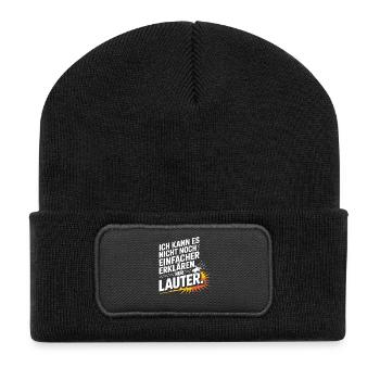Nicht Einfacher Erklären Nur Lauter Lehrer Büro - Recycelte Patch Beanie - Schwarz - Vorne