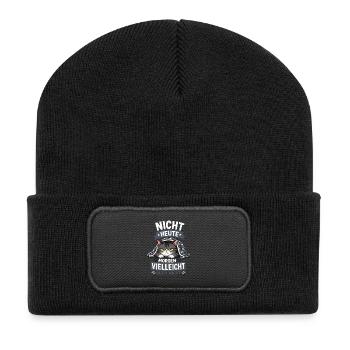 Heute Vielleicht Auch Nicht Lustige Katze - Recycelte Patch Beanie - Schwarz - Vorne