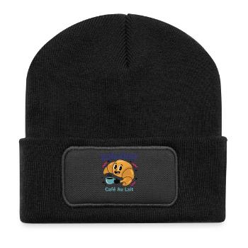 Breakfast Bonjour Cafe Au Lait Pancake Bacon - Recycled Patch Beanie - black - Front