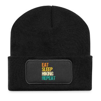 Hiking Mountain Trail Backpacking Outdoors Poaching - Recycled Patch Beanie - black - Front