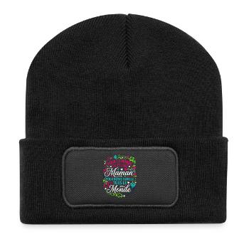 Maman Tu Es Le Monde Fête Des Mères Cadeau - Beanie recyclé à patch - noir - Devant